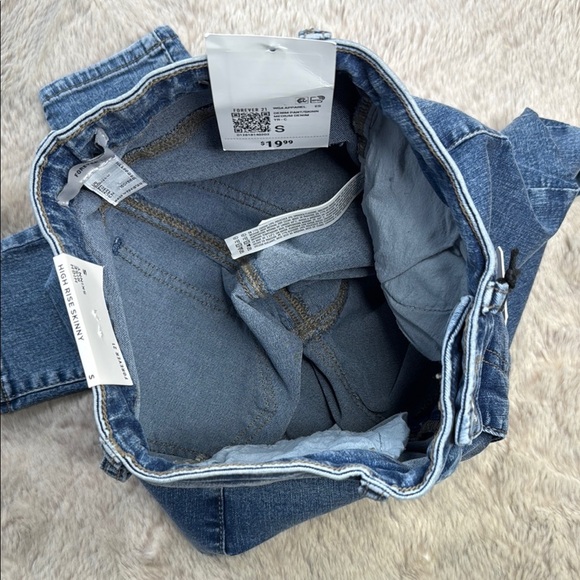 Forever 21 Blue Skinny Jeans High-Waisted Tapered - Picture 9 of 11